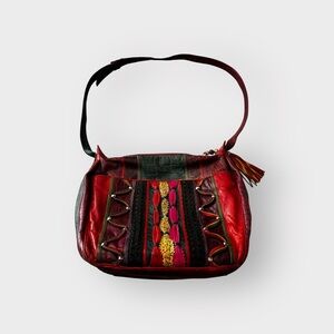 Vintage 80's Sharif Multicolor Leather Shoulder Bag